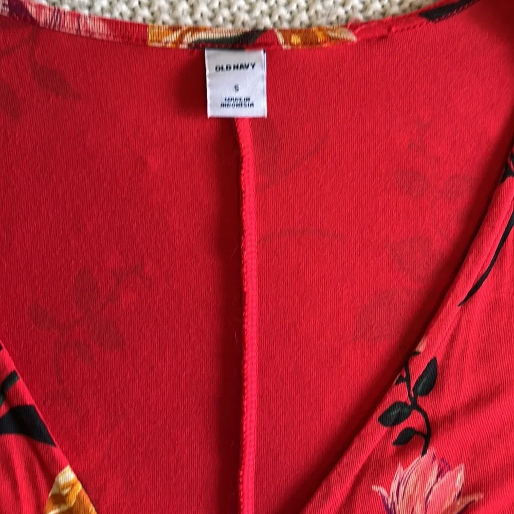 Red Floral Midi Dress - Picture 3 of 4